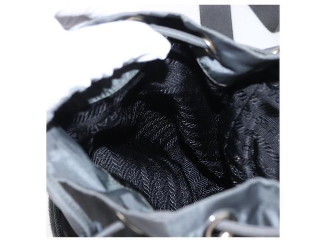 PRADA Rucksack aus grauem Nylon mit Silber authentisch 152731 Braun - Ansicht 24
