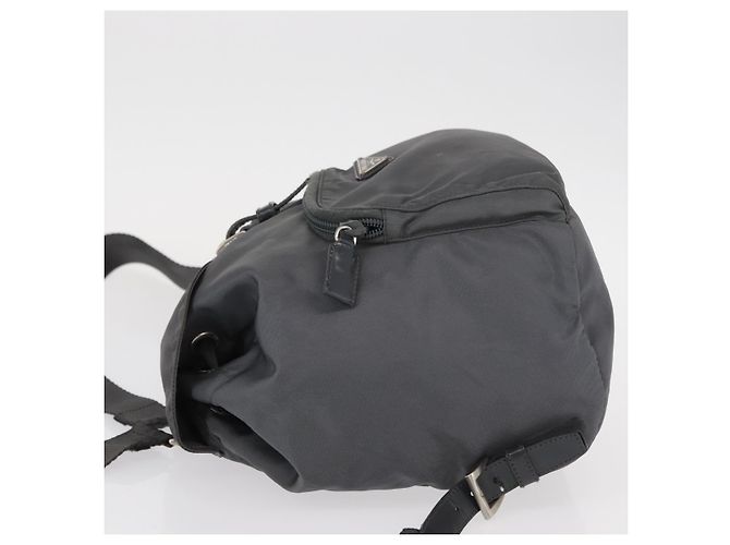 PRADA Rucksack aus grauem Nylon mit Silber authentisch 152731 Braun - Ansicht 4