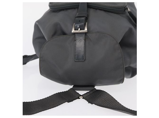 PRADA Rucksack aus grauem Nylon mit Silber authentisch 152731 Braun - Ansicht 6