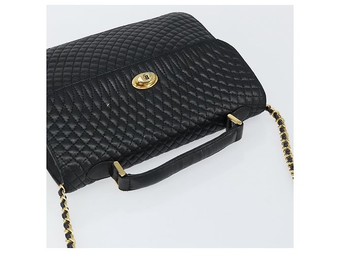 BALLY Borsa a Spalla a Catena Pelle 2in1 Nero Oro Auth 152729 D'oro - vista 6