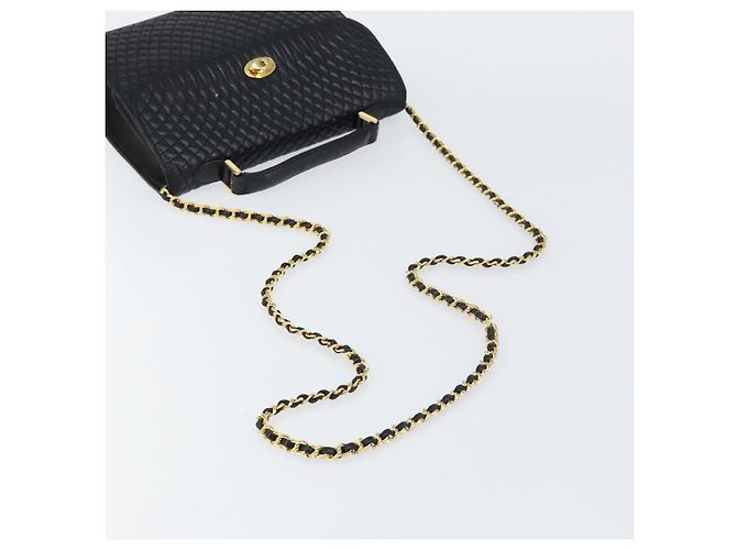 BALLY Borsa a Spalla a Catena Pelle 2in1 Nero Oro Auth 152729 D'oro - vista 9