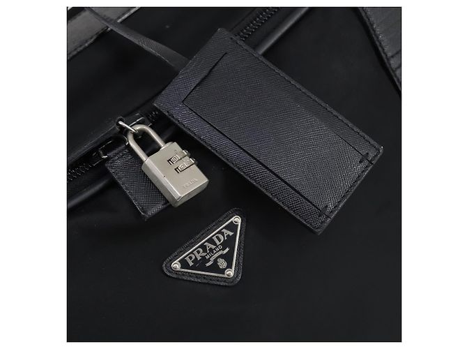 PRADA Trunk Nylon Schwarz Silber Auth am9650 - Ansicht 18