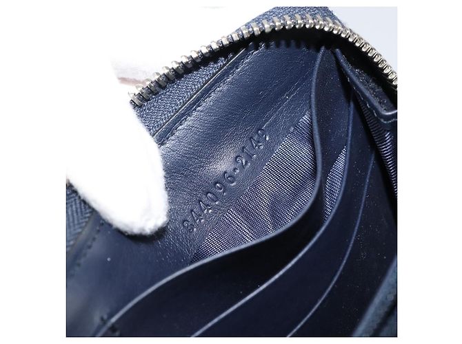 GUCCI Sherry Line Long Wallet Leather Navy Silver 344096 Auth am9608 Silvery Navy blue - view 20