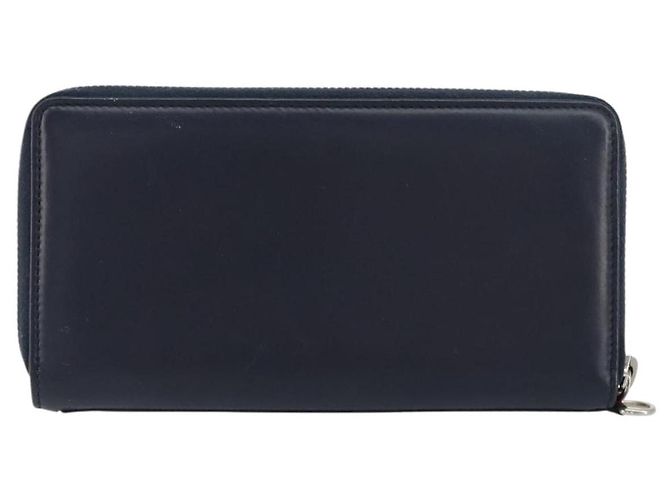 GUCCI Sherry Line Long Wallet Leather Navy Silver 344096 Auth am9608 Silvery Navy blue - view 3