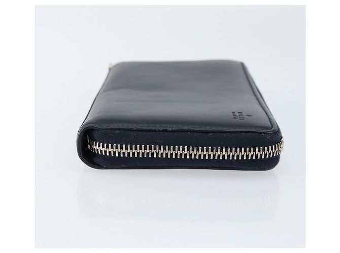 GUCCI Sherry Line Long Wallet Leather Navy Silver 344096 Auth am9608 Silvery Navy blue - view 4