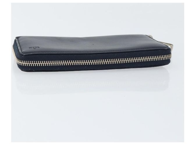 GUCCI Sherry Line Long Wallet Leather Navy Silver 344096 Auth am9608 Silvery Navy blue - view 6