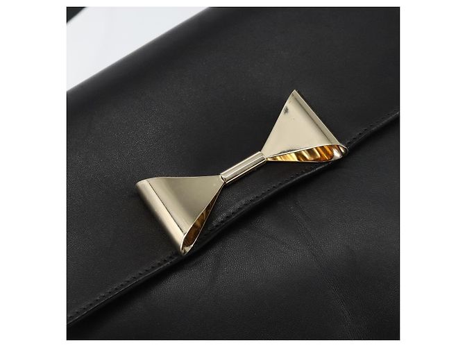 Chloé Borsa a Spalla Chloe in Pelle Nera e Oro Auth ep11990 Nero D'oro - vista 14