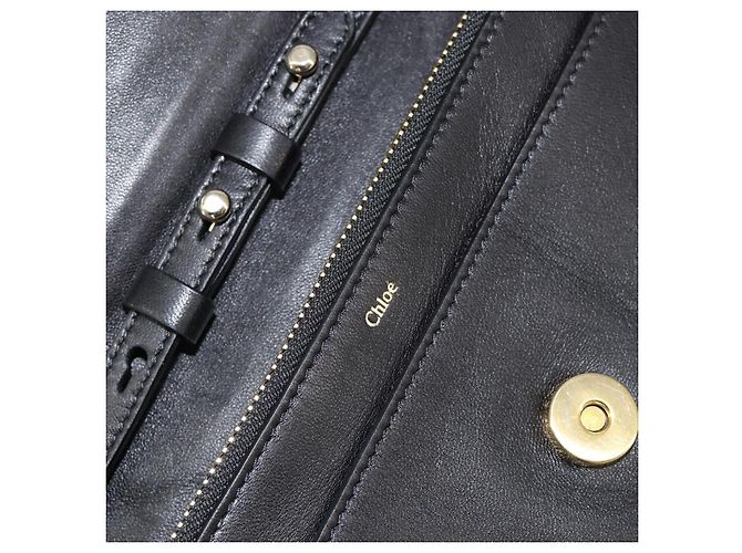 Chloé Borsa a Spalla Chloe in Pelle Nera e Oro Auth ep11990 Nero D'oro - vista 16