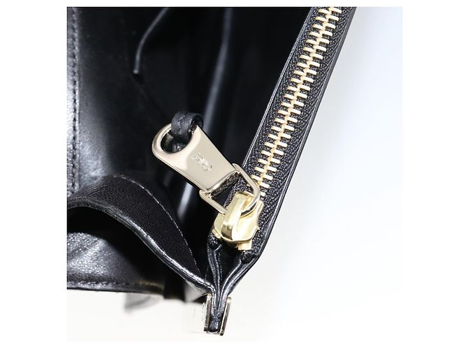 Chloé Borsa a Spalla Chloe in Pelle Nera e Oro Auth ep11990 Nero D'oro - vista 21