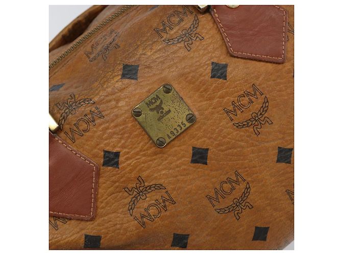 Borsa MCM Logogram Vicetos in pelle PVC marrone e oro Auth BA8640 D'oro - vista 12