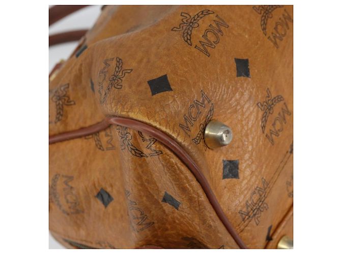Borsa MCM Logogram Vicetos in pelle PVC marrone e oro Auth BA8640 D'oro - vista 15
