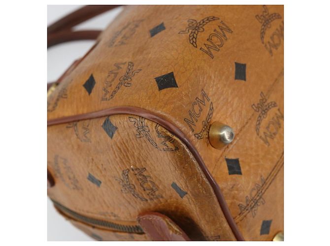 Borsa MCM Logogram Vicetos in pelle PVC marrone e oro Auth BA8640 D'oro - vista 17