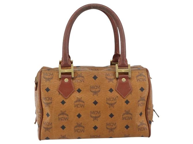 Borsa MCM Logogram Vicetos in pelle PVC marrone e oro Auth BA8640 D'oro - vista 2