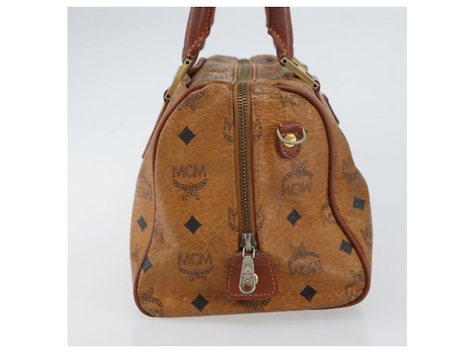 Borsa MCM Logogram Vicetos in pelle PVC marrone e oro Auth BA8640 D'oro - vista 3