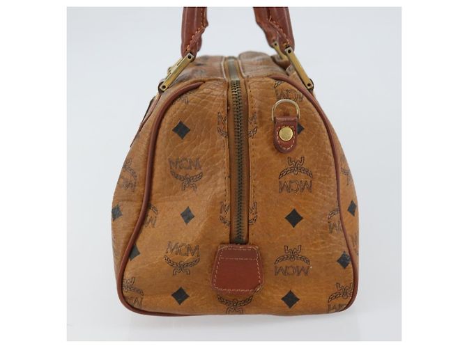 Borsa MCM Logogram Vicetos in pelle PVC marrone e oro Auth BA8640 D'oro - vista 4