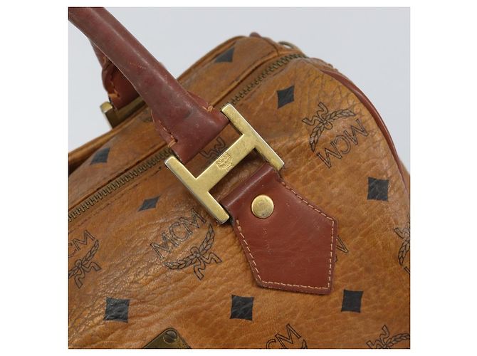 Borsa MCM Logogram Vicetos in pelle PVC marrone e oro Auth BA8640 D'oro - vista 9