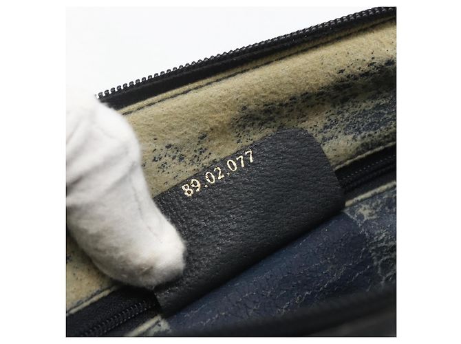 Borsa a Spalla Gucci GG Supreme Sherry Line PVC Blu Navy Oro 89 02 077 Auth 155728 - vista 12