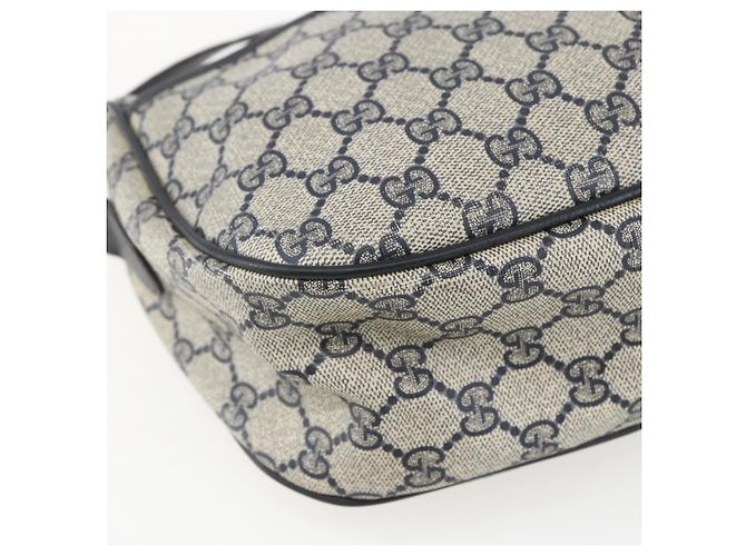 Borsa a Spalla Gucci GG Supreme Sherry Line PVC Blu Navy Oro 89 02 077 Auth 155728 - vista 14