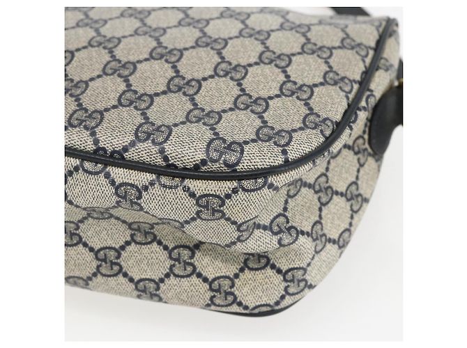 Borsa a Spalla Gucci GG Supreme Sherry Line PVC Blu Navy Oro 89 02 077 Auth 155728 - vista 15