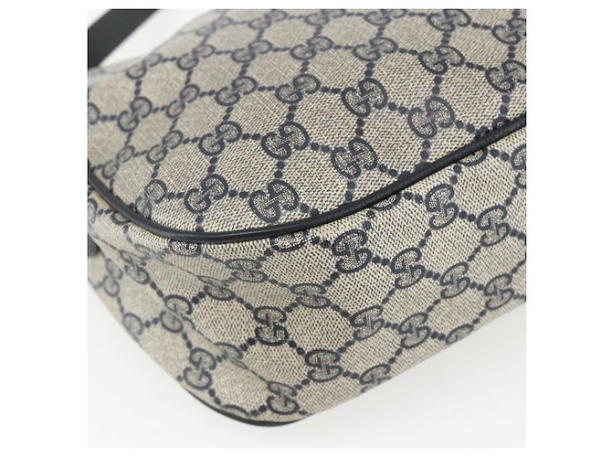 Borsa a Spalla Gucci GG Supreme Sherry Line PVC Blu Navy Oro 89 02 077 Auth 155728 - vista 16