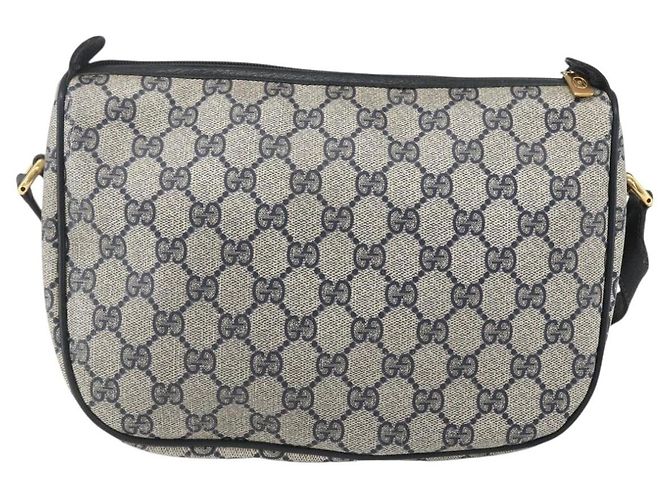 Borsa a Spalla Gucci GG Supreme Sherry Line PVC Blu Navy Oro 89 02 077 Auth 155728 - vista 2