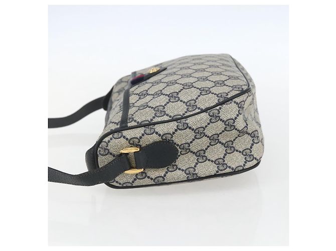 Borsa a Spalla Gucci GG Supreme Sherry Line PVC Blu Navy Oro 89 02 077 Auth 155728 - vista 3