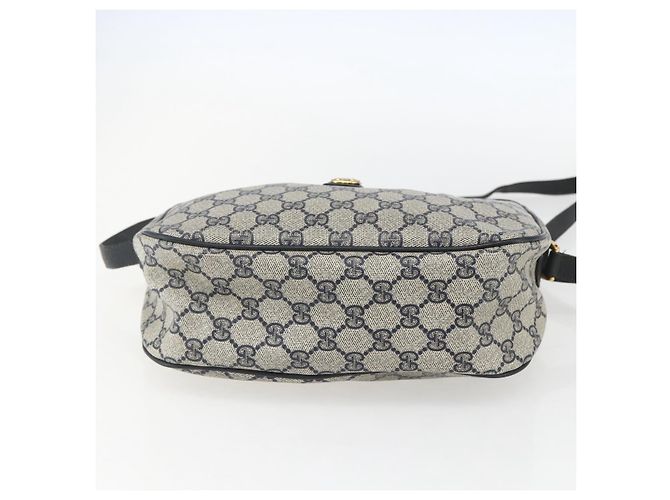 Borsa a Spalla Gucci GG Supreme Sherry Line PVC Blu Navy Oro 89 02 077 Auth 155728 - vista 5