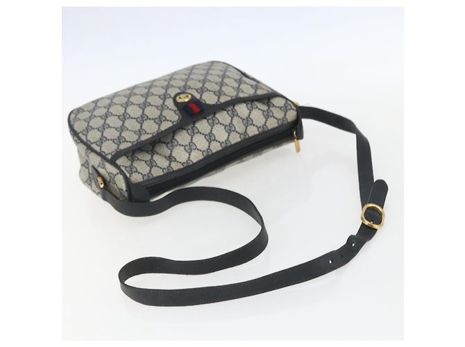 Borsa a Spalla Gucci GG Supreme Sherry Line PVC Blu Navy Oro 89 02 077 Auth 155728 - vista 7