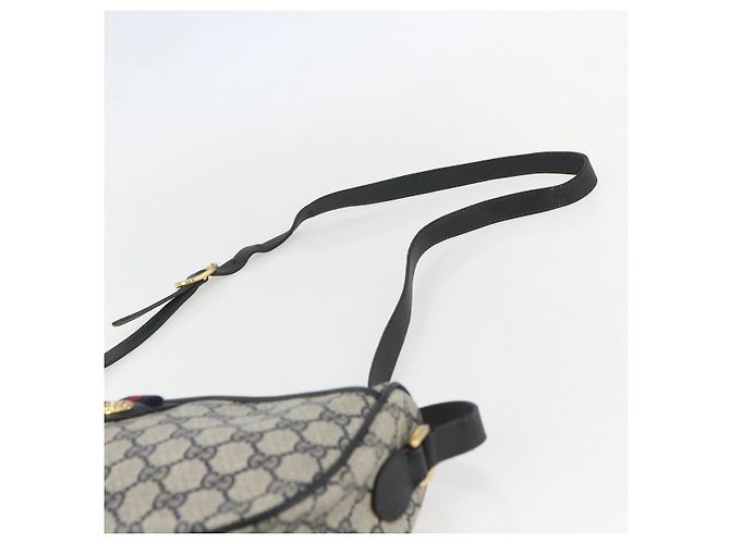 Borsa a Spalla Gucci GG Supreme Sherry Line PVC Blu Navy Oro 89 02 077 Auth 155728 - vista 8