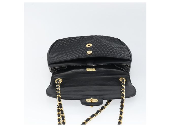 BALLY Borsa a Spalla a Catena Pelle Nera Oro Auth 157106 Nero D'oro - vista 10