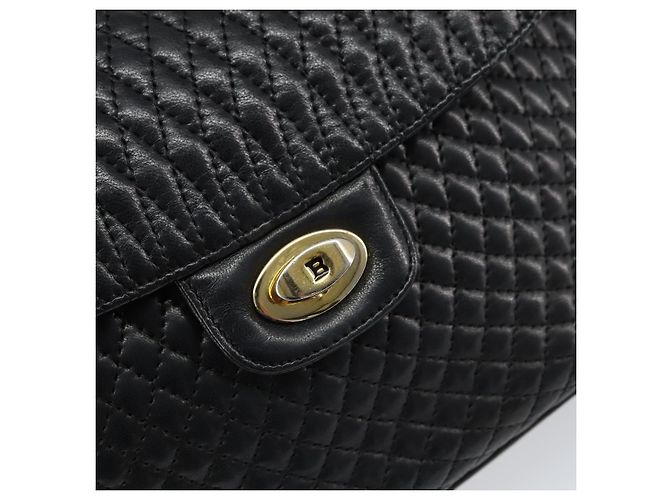 BALLY Borsa a Spalla a Catena Pelle Nera Oro Auth 157106 Nero D'oro - vista 17