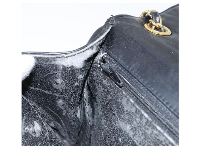 BALLY Borsa a Spalla a Catena Pelle Nera Oro Auth 157106 Nero D'oro - vista 21