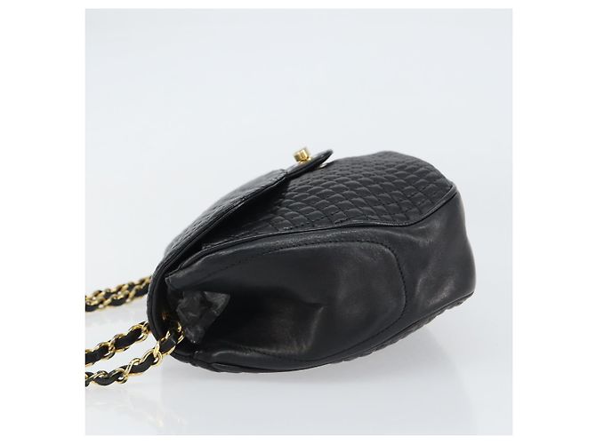 BALLY Borsa a Spalla a Catena Pelle Nera Oro Auth 157106 Nero D'oro - vista 3