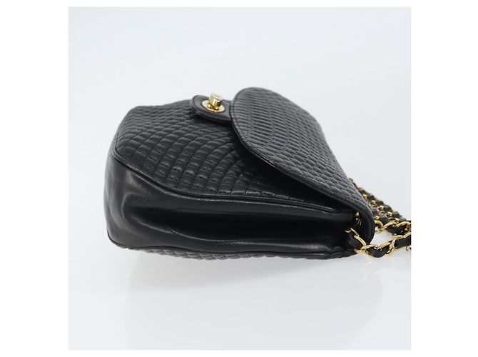 BALLY Borsa a Spalla a Catena Pelle Nera Oro Auth 157106 Nero D'oro - vista 4