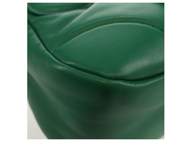 PRADA Bolsa Moon Bag de Cuero 2 en 1 Verde Plata Auth 152696SAM - vista 16