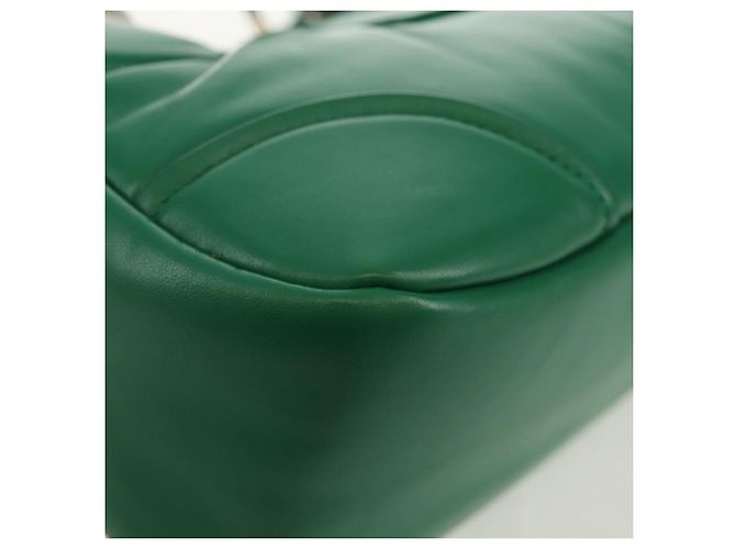 PRADA Bolsa Moon Bag de Cuero 2 en 1 Verde Plata Auth 152696SAM - vista 18