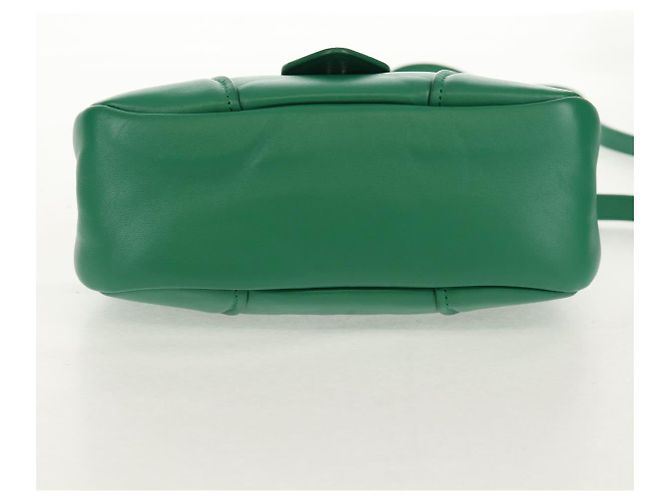 PRADA Bolsa Moon Bag de Cuero 2 en 1 Verde Plata Auth 152696SAM - vista 5