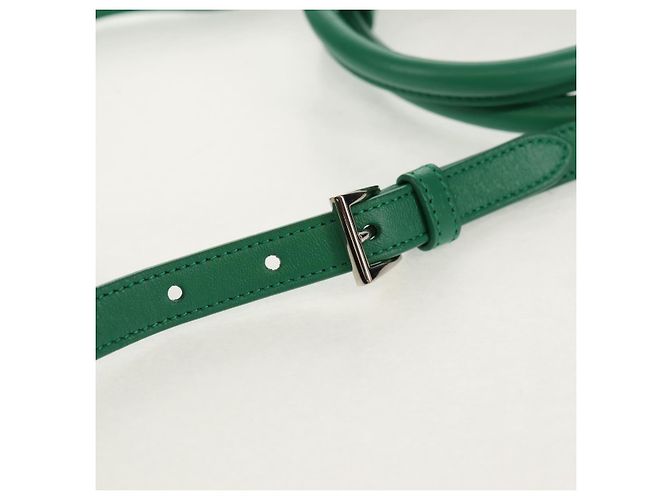 PRADA Bolsa Moon Bag de Cuero 2 en 1 Verde Plata Auth 152696SAM - vista 9