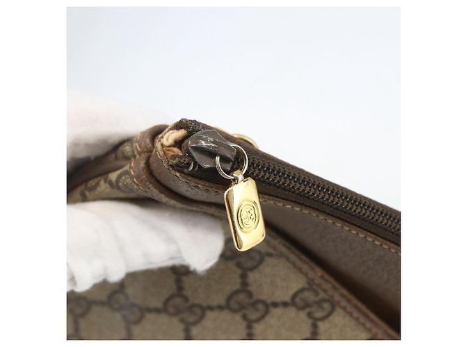 Borsa Sherry Line GG Supreme Web di GUCCI in PVC beige e oro 904 02 026 Auth 156988 D'oro - vista 10