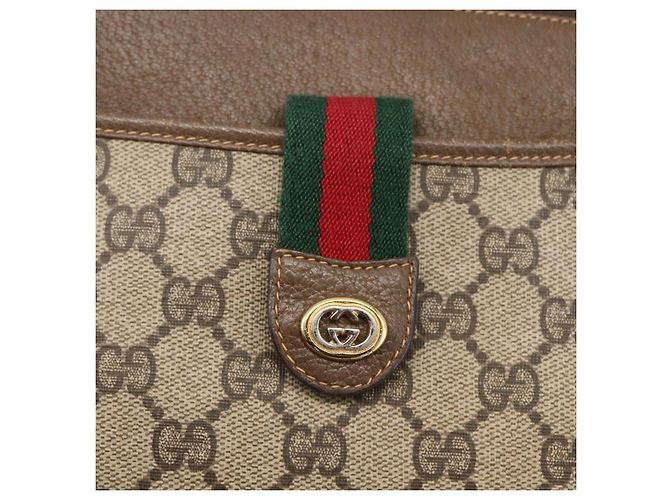 Borsa Sherry Line GG Supreme Web di GUCCI in PVC beige e oro 904 02 026 Auth 156988 D'oro - vista 17