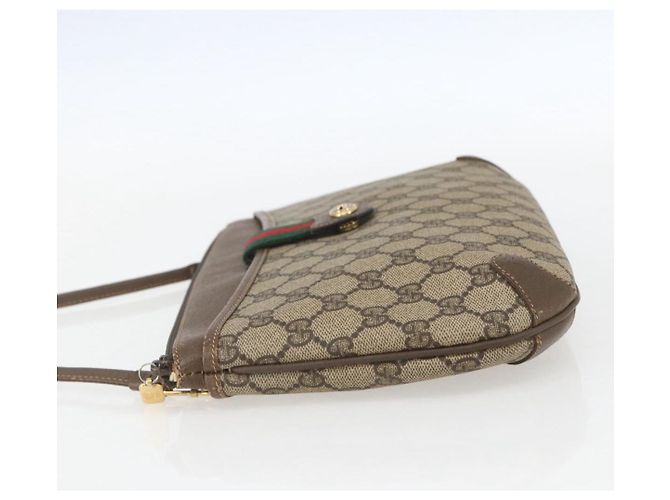 Borsa Sherry Line GG Supreme Web di GUCCI in PVC beige e oro 904 02 026 Auth 156988 D'oro - vista 3
