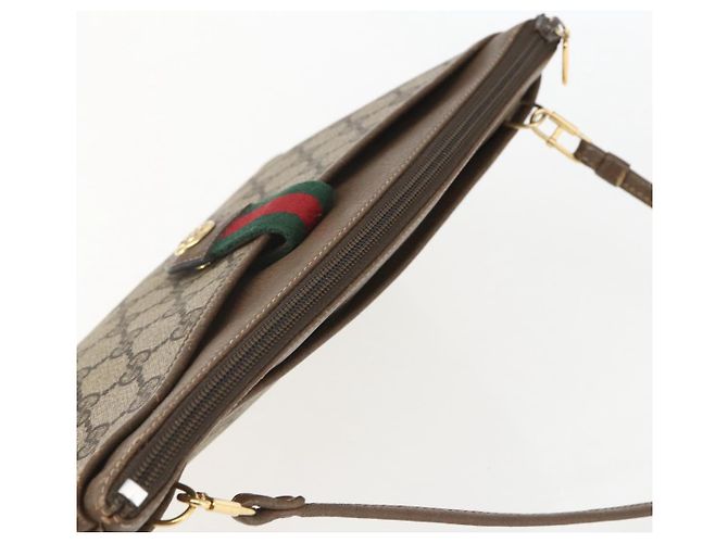 Borsa Sherry Line GG Supreme Web di GUCCI in PVC beige e oro 904 02 026 Auth 156988 D'oro - vista 6