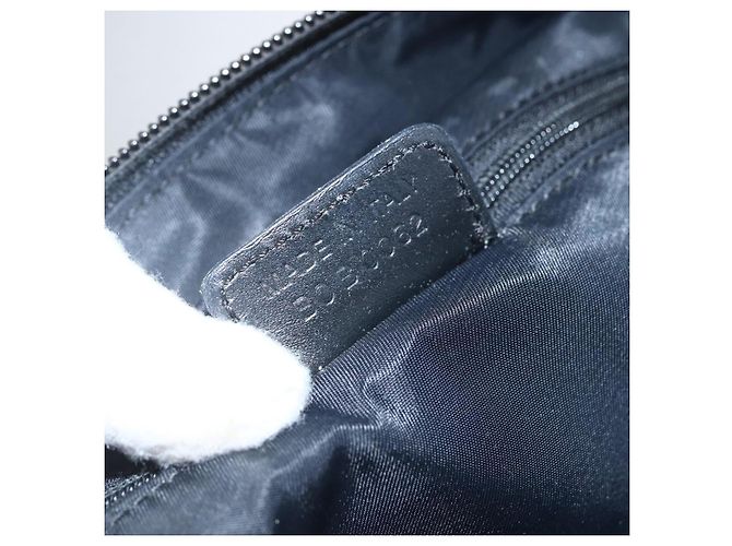 Bolso de Hombro de Lona Trotter Christian Dior Negro Plata Auth ti3506 - vista 12