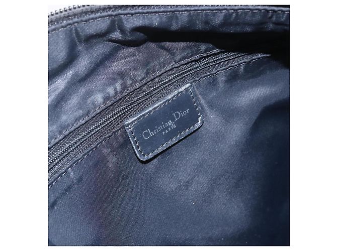 Bolso de Hombro de Lona Trotter Christian Dior Negro Plata Auth ti3506 - vista 19