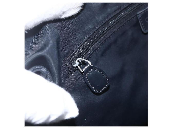 Bolso de Hombro de Lona Trotter Christian Dior Negro Plata Auth ti3506 - vista 20