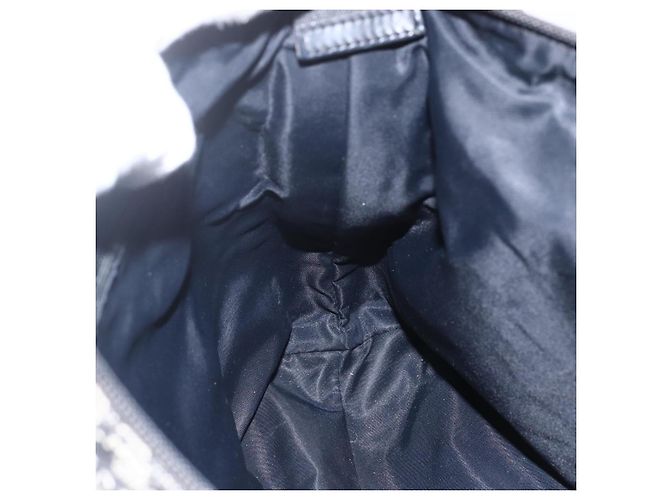 Bolso de Hombro de Lona Trotter Christian Dior Negro Plata Auth ti3506 - vista 22