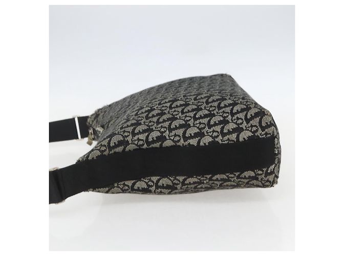 Bolso de Hombro de Lona Trotter Christian Dior Negro Plata Auth ti3506 - vista 3