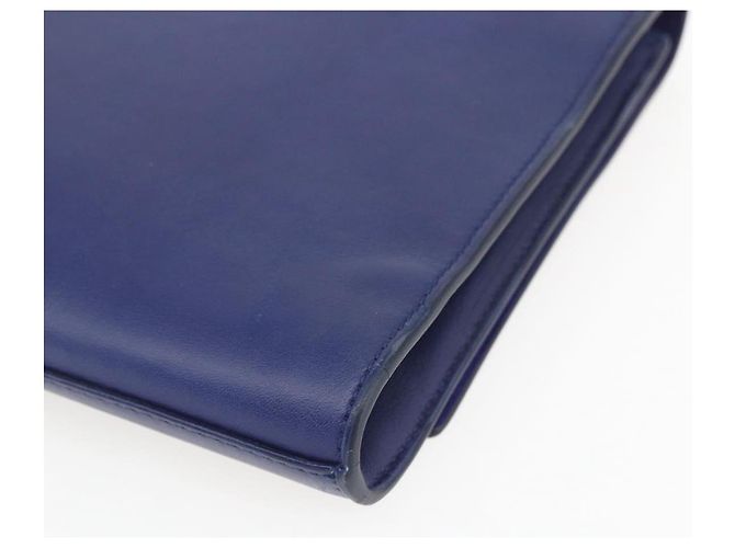 Saint Laurent Borsa Clutch Y line in pelle blu e oro Auth 157266V D'oro - vista 15