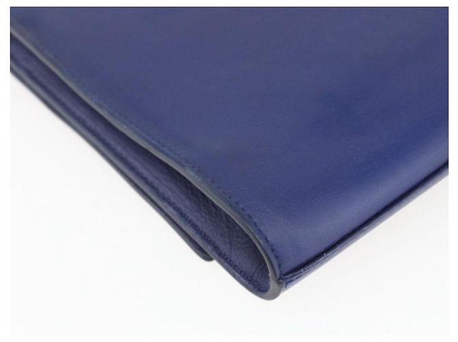 Saint Laurent Borsa Clutch Y line in pelle blu e oro Auth 157266V D'oro - vista 16