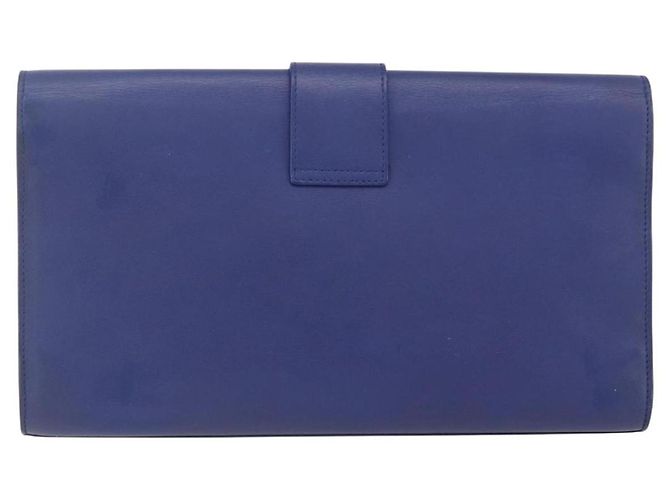 Saint Laurent Borsa Clutch Y line in pelle blu e oro Auth 157266V D'oro - vista 2